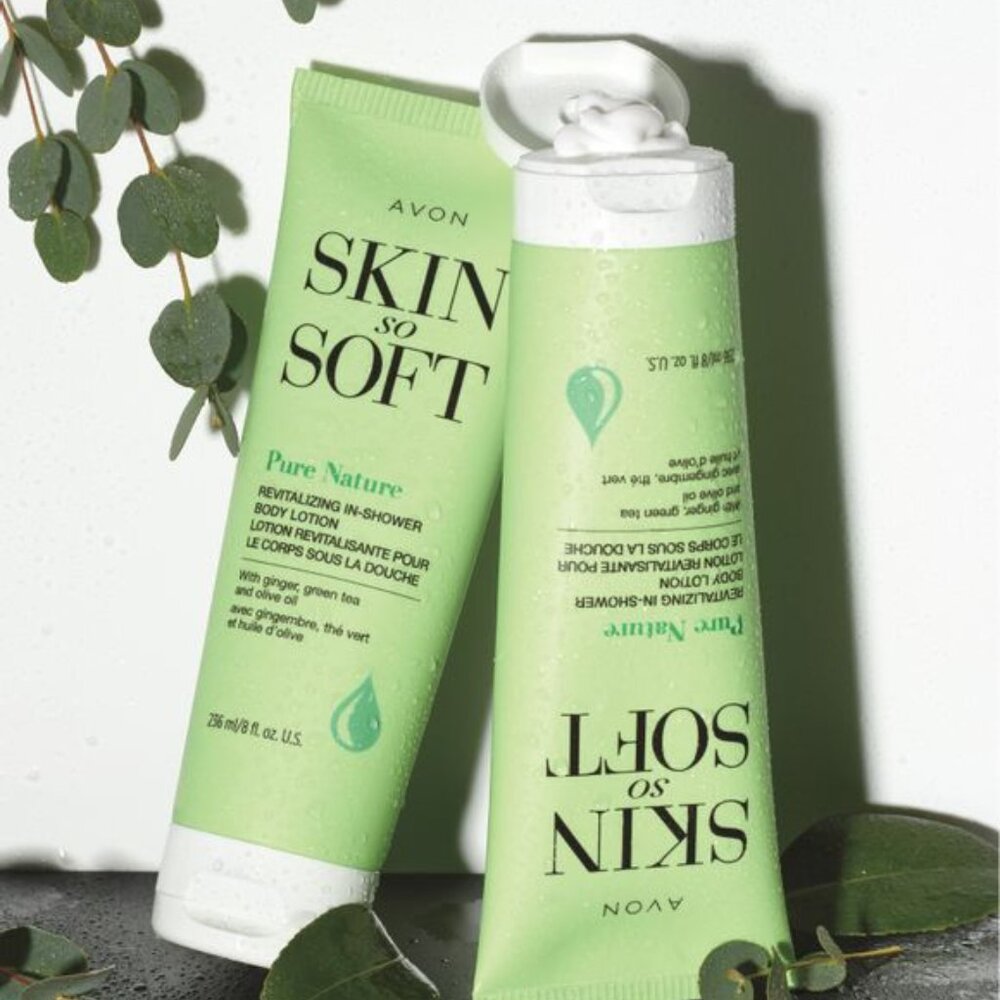 Avon Skin So Soft Pure Nature Revitalizing In-Shower Body Lotion 8 Fl. Oz